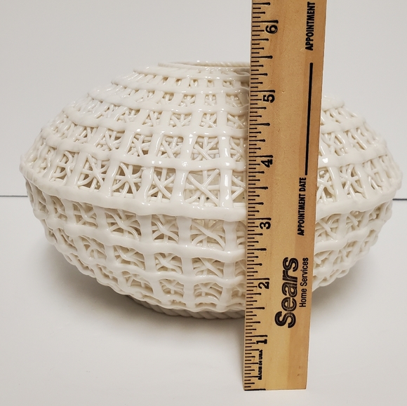 Cyan Design Porcelain Lattice Basket - Picture 10 of 11